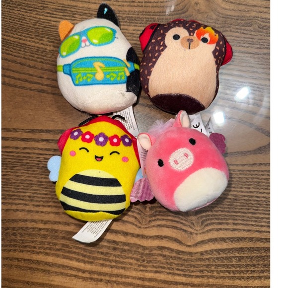 Squishmallows Other - Squishmallows Mini Plush  Lot 4 Pandas Hedgehog Bee Pig‎